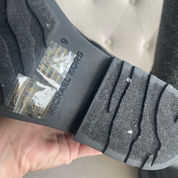 Michael Kors MK Charm black and white Rain boots Size 9 - Picture 8 of 13